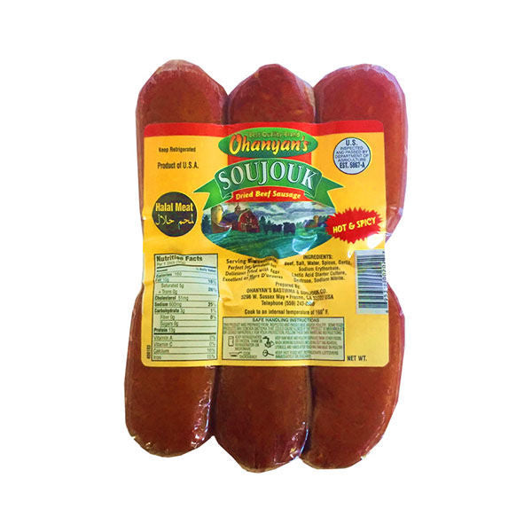 OHANYAN's Spicy Sucuk (Dried Beef Sausage) 1lb