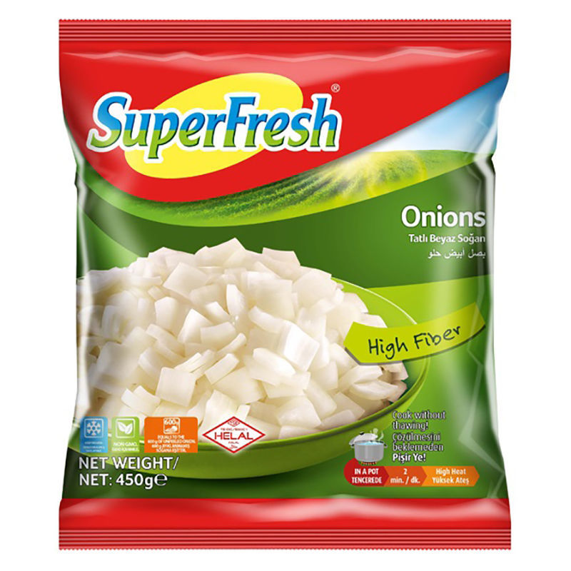 SUPERFRESH Chopped White Onions 450g