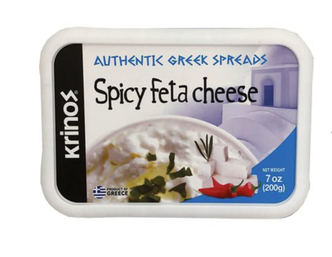 KRINOS Greek Spicy Feta Cheese Spread 7oz tub
