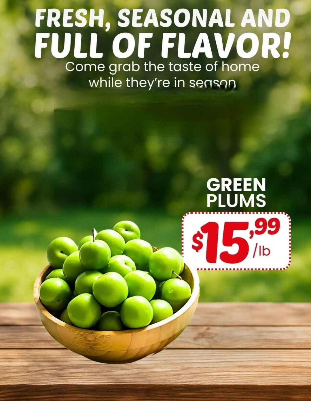 CALIFORNIA Green Plums 1lb (FINAL SALE)