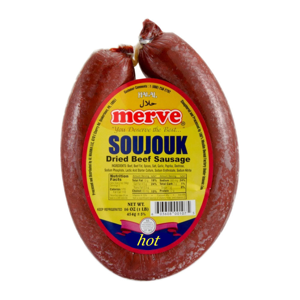 MERVE Acılı Sucuk (Kurutulmuş Sığır Sosisi) 450 gr
