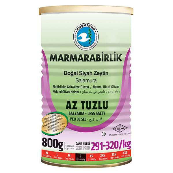 MARMARABIRLIK Low Salt Black Olives 800g