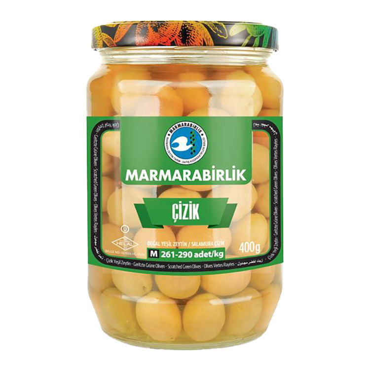 MARMARABIRLIK Scratched Green Olives 400g