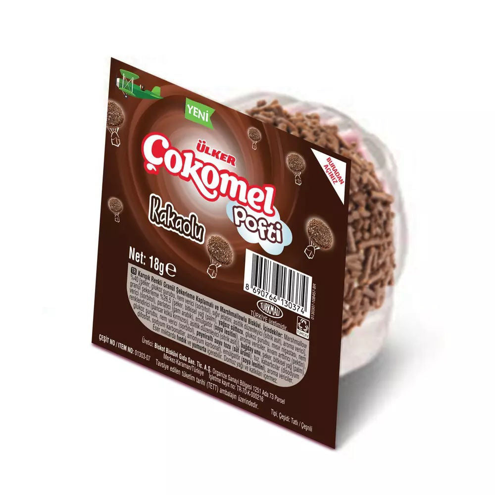 ULKER Pofti Cocoa Sprinkled Marshmallow Biscuits 6 x 18g
