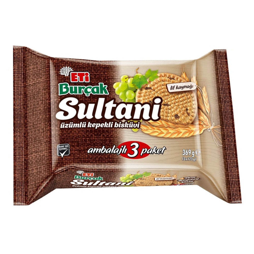 ETI Sultani Sindirim Bisküvileri (Kuru Üzümlü) 390g
