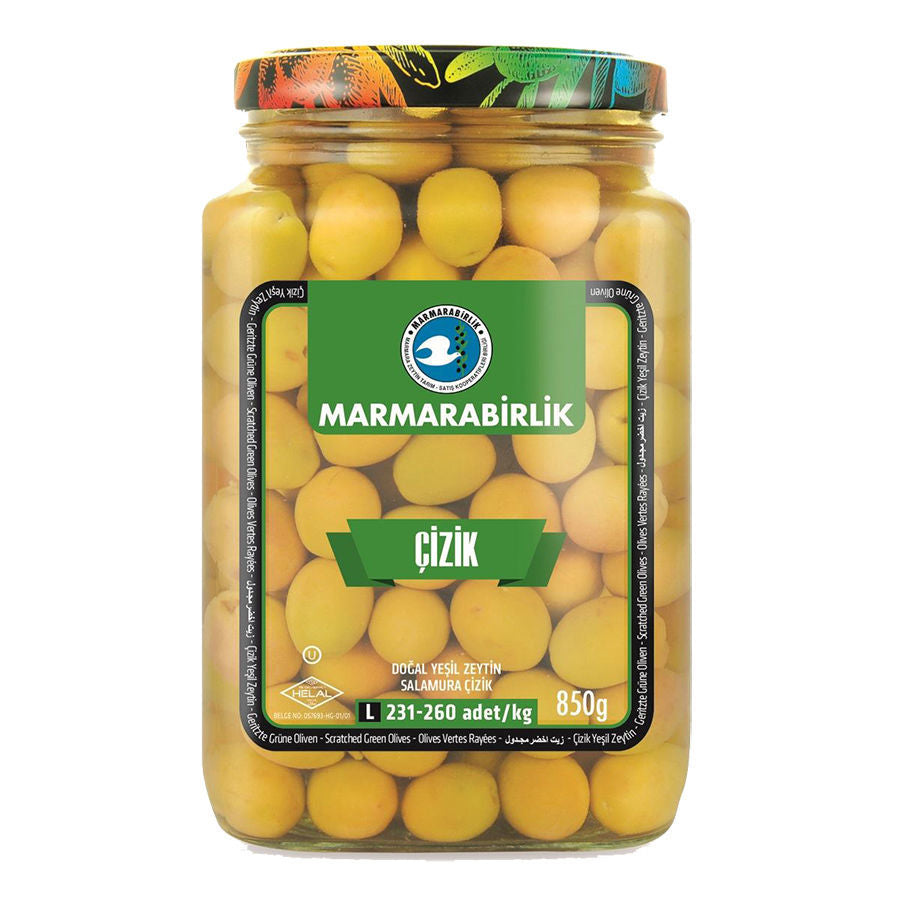 MARMARABIRLIK Scratched Green Olives L 850g