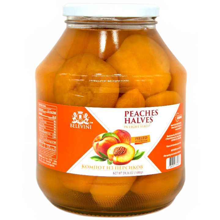 PEACHES HALVES IN LIGHT SYRUP 58.2oz -1650g
