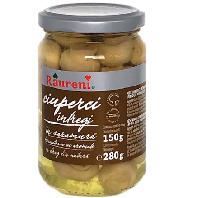WHOLE MUSHROOMS IN BRINE RAURENI 280G