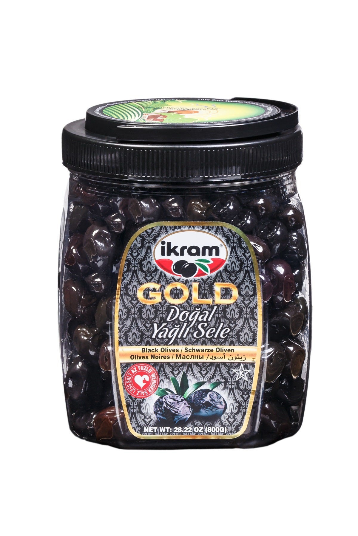 Ikram Gold Dogal Yagli Sele Zeytin - Natural Black Olives (800 gr)