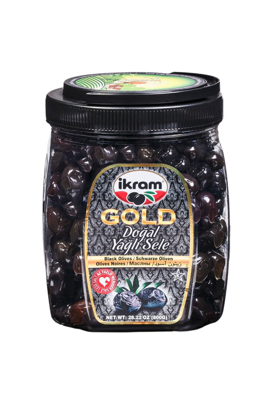 Ikram Gold Dogal Yagli Sele Zeytin - Natural Black Olives (800 gr)
