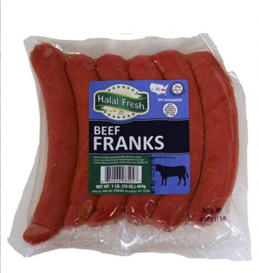 HALAL FRESH Beef Frankfurters 1lb (454g) packs