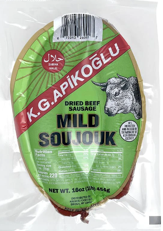 APIKOGLU Sucuk (Dried Beef Sausage) 1lb