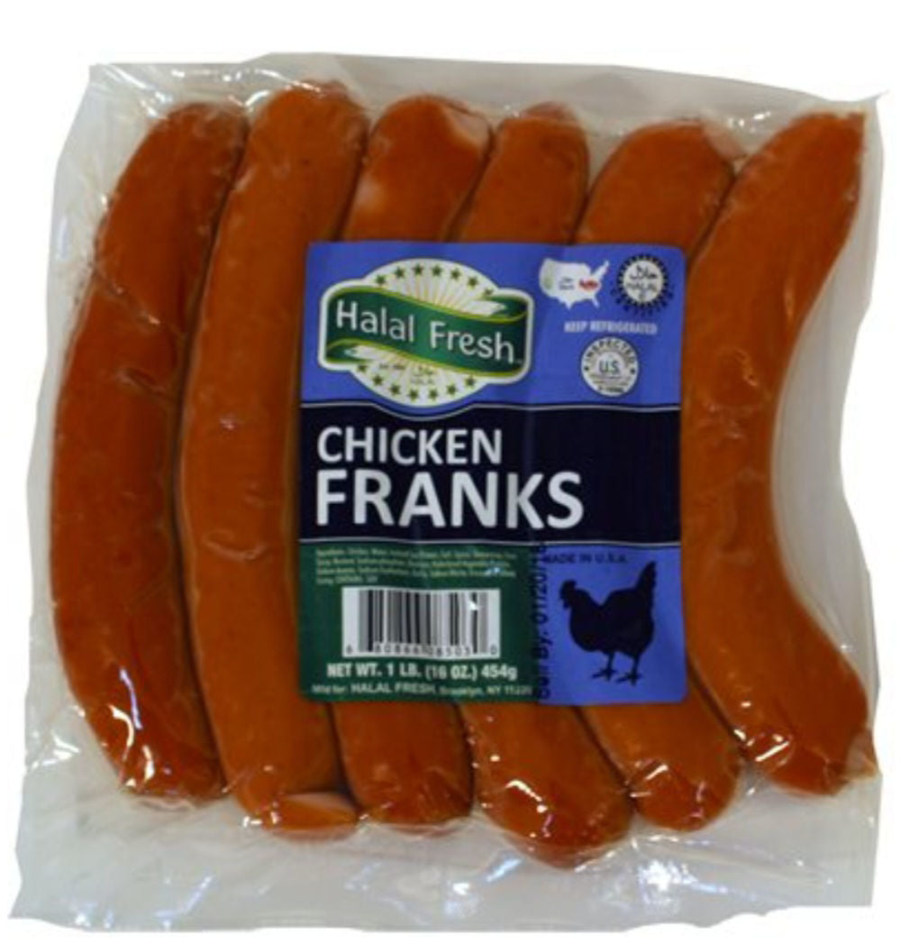 HALAL FRESH Chicken Frankfurters 1lb (454g) packs