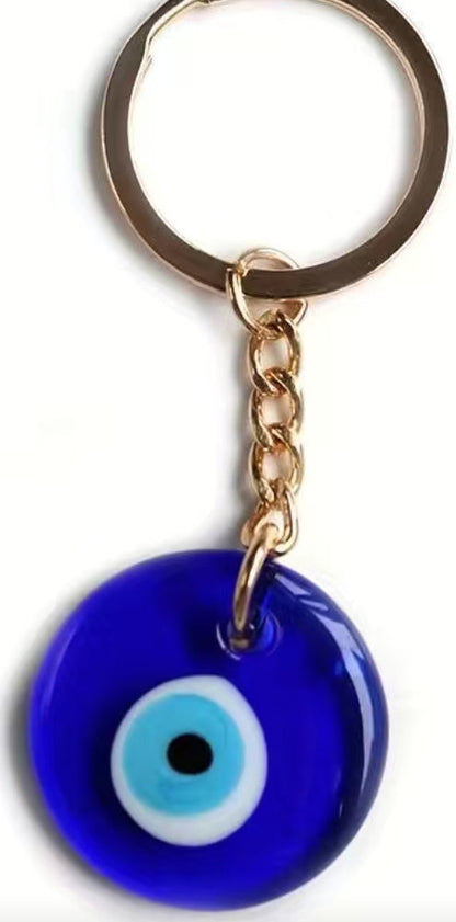 Glass Blue Eyes Pendant Chain Key Chain Pendant Greek And Turkish Devil's Eye Jewelry