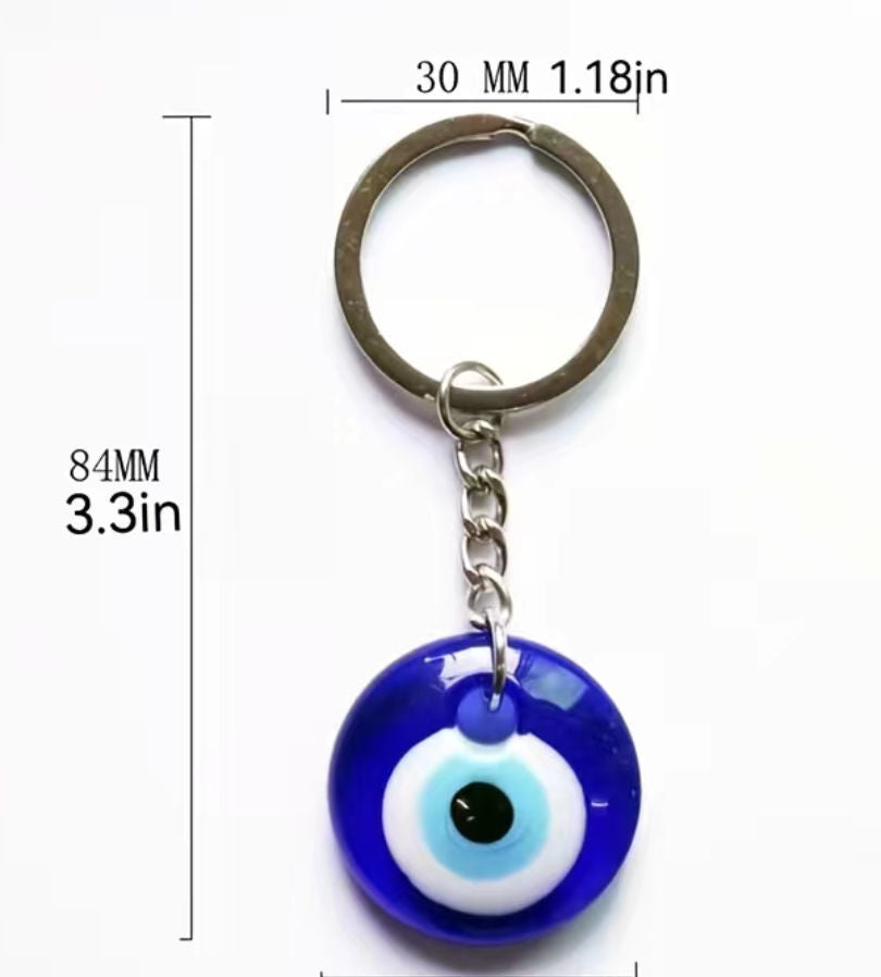 Glass Blue Eyes Pendant Chain Key Chain Pendant Greek And Turkish Devil's Eye Jewelry