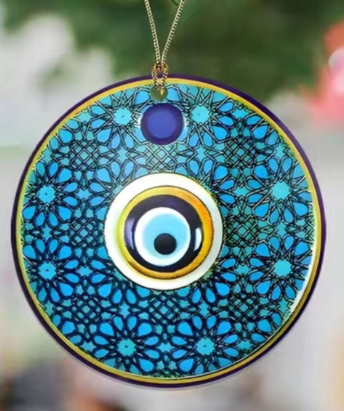 Turkish Blue Eyes Pendant  Eye Blue Glass