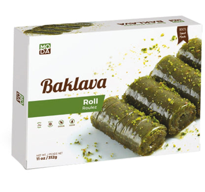 MODA PISTACHIO BAKLAVA ROLLS 12pc  (312G ,11OZ)