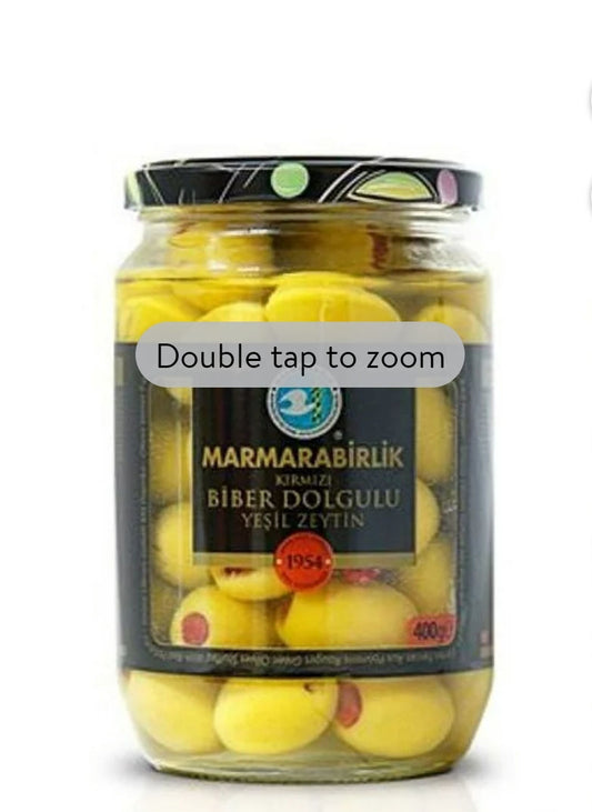 MARMARABIRLIK Pepper Stuffed Green Olives 4XL 400Gg