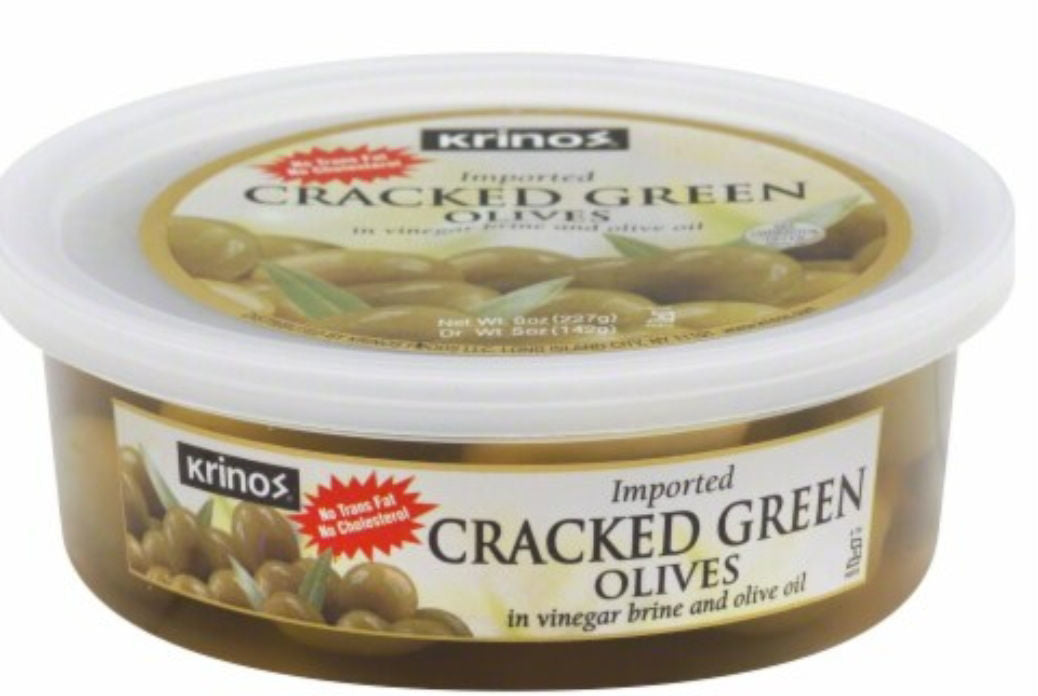 KRINOS Green cracked Olives  227g