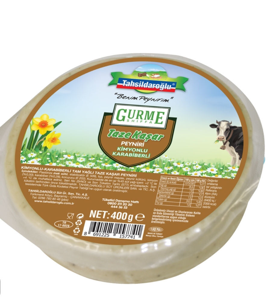 Tahsildaroğlu Kaşkaval peyniri, karabiber ve kimyonlu, 400 gr