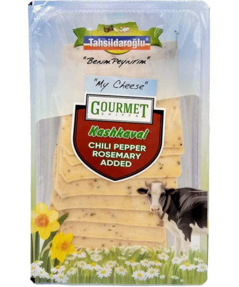 Tahsildaroğlu Kırmızı Biber ve Biberiye Dilimli Kaşar Peyniri 200g