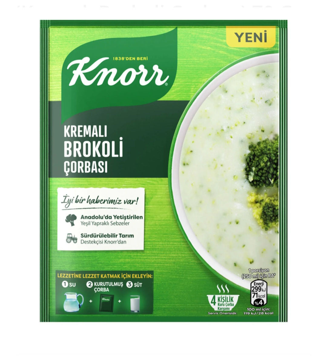 Knorr creamy chicken soup with Broccoli