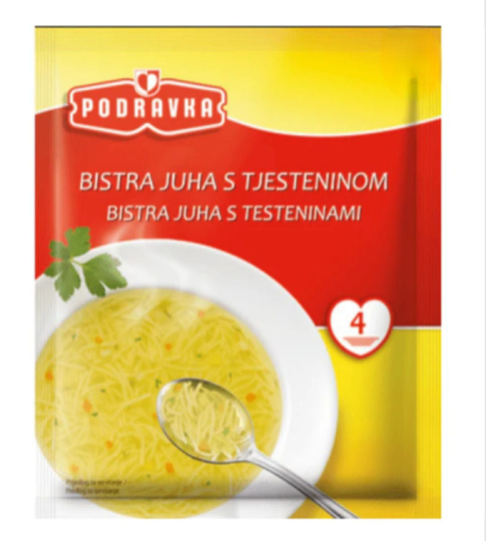 Podravka Clear Soup with Noodles (Bistra Juha Tjestenino) 45GR