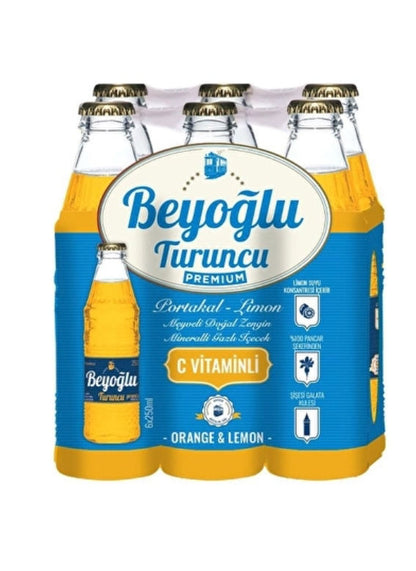 Beyoglu Turuncu premium orange soda 6x250ml bottle