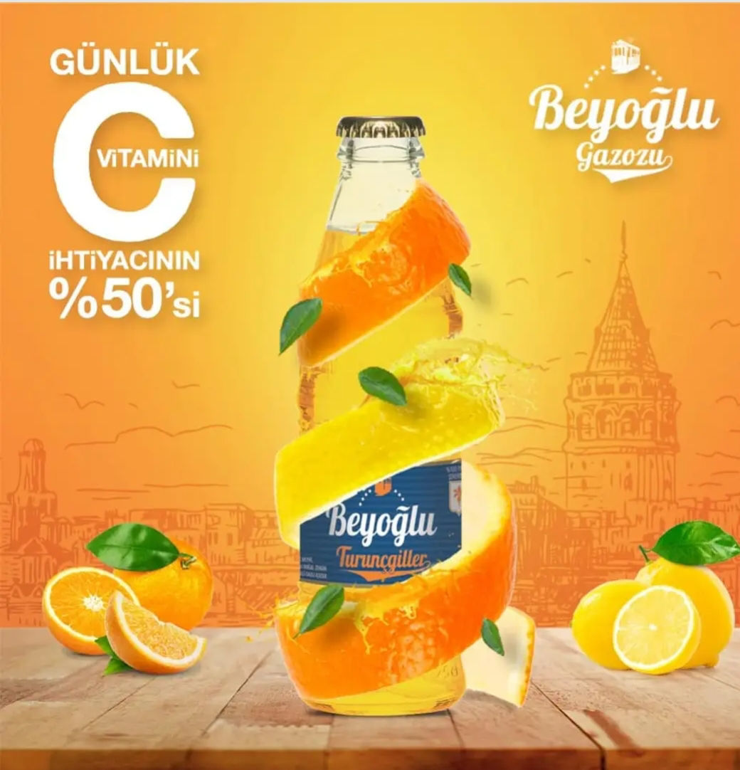 Beyoglu Turuncu premium orange soda 6x250ml bottle