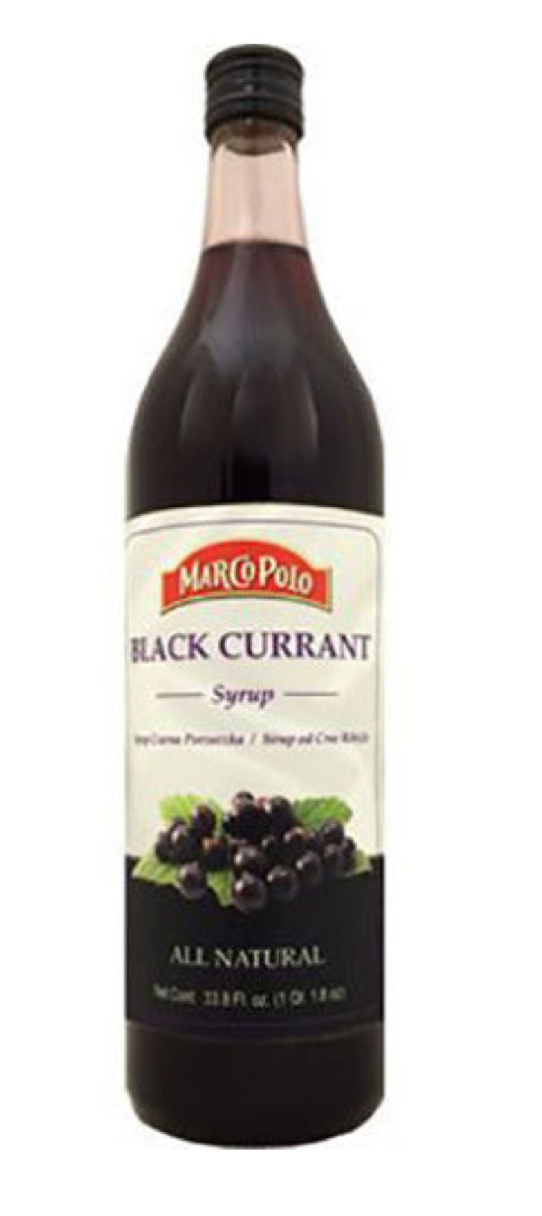 MARCO POLO Black Currant Syrup 1L (33.8oz) bottle