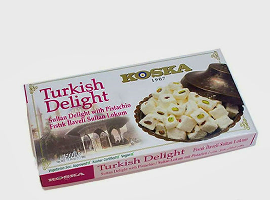 KOSKA TURKISH DELIGHT (Lokum) SULTAN WITH PISTACHIO - Giftable Snacks [500g]